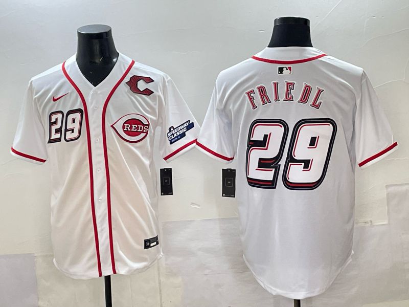 Men 2025 Cincinnati Reds #29 Friedl White Nike 2025 MLB Jersey 04->chicago cubs->MLB Jersey